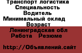 Транспорт логистика › Специальность ­ Водитель › Минимальный оклад ­ 50 000 › Возраст ­ 29 - Ленинградская обл. Работа » Резюме   